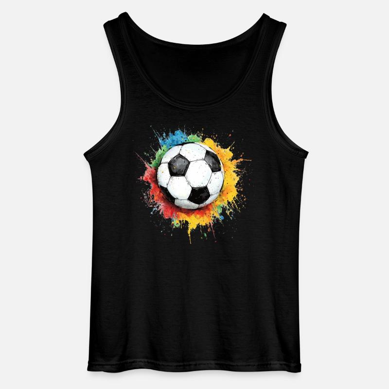 Fußball Ball Aquarell - Gildan Männer Tank Top - Schwarz