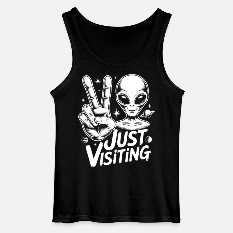 Alien Peace Visitor - Gildan Männer Tank Top - Schwarz