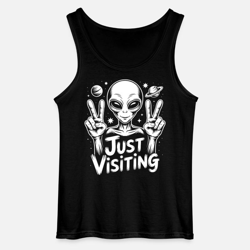 Alien Peace Visitor - Gildan Männer Tank Top - Schwarz