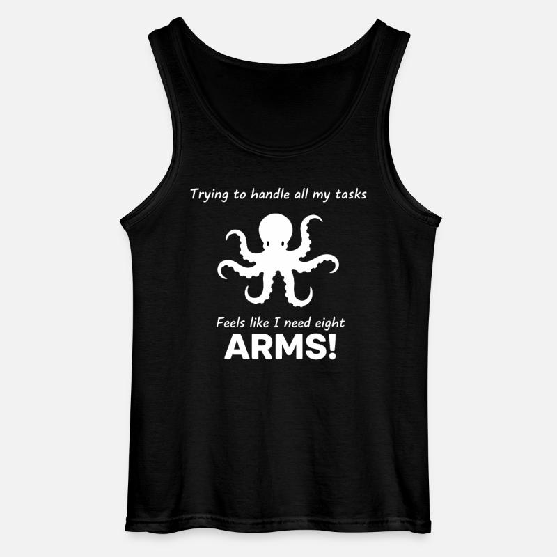 Sjov blæksprutte-stresskontor - Gildan tanktop til mænd - sort