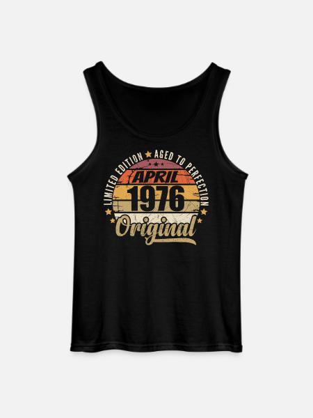 April 1976 Birthday Gift - Gildan Men’s Tank Top - black