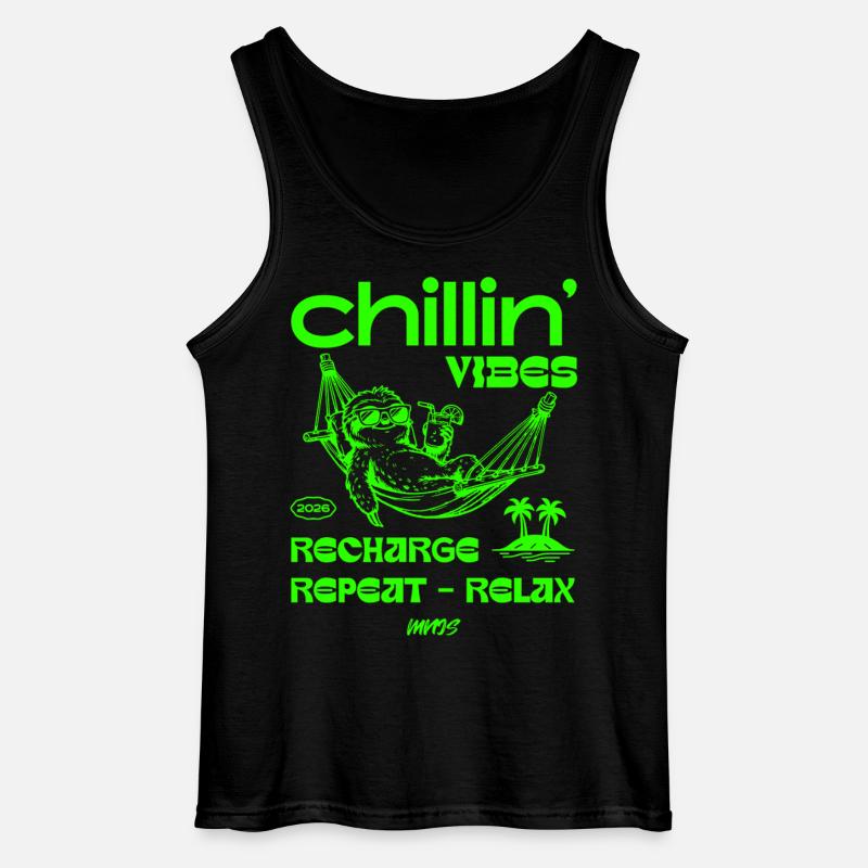 Chillin' Vibes: Recharge & Relax - Gildan Männer Tank Top - Schwarz