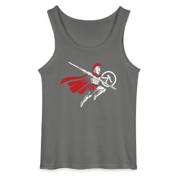 Spartan Spear Jump Maskottchen Spartan Strike - Gildan Männer Tank Top - Anthrazit - Vorne - AI Model Male 185 dark (185cm)