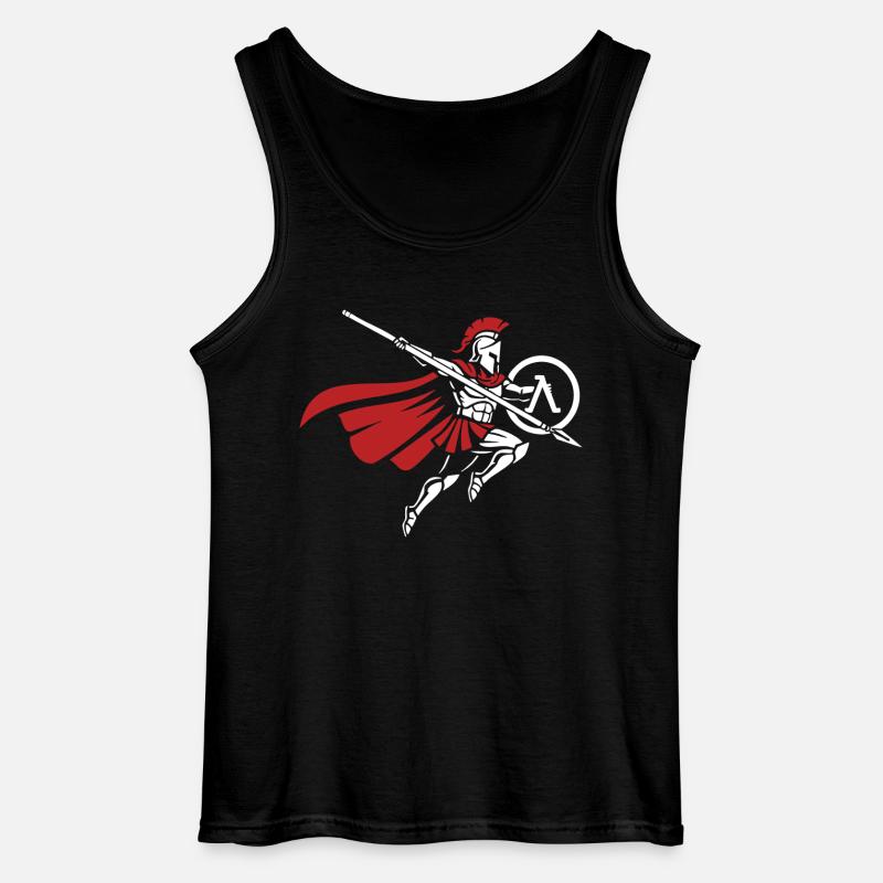 Spartan Spear Jump Maskottchen Spartan Strike - Gildan Männer Tank Top - Schwarz