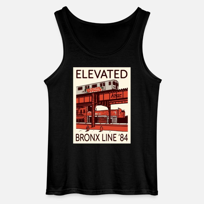 Elevated Bronx Line 84 Graphic - Gildan Men’s Tank Top - black