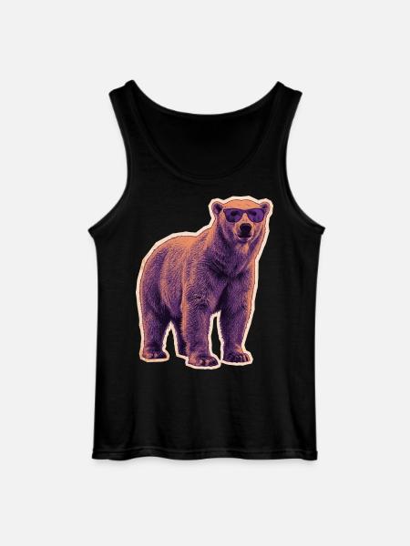 Summer Polar Bear Sunglasses - Gildan Men’s Tank Top - black