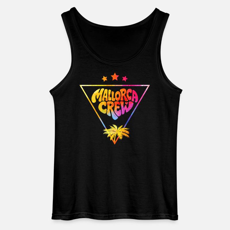 Mallorca Crew Palmen Farbflash - Gildan Männer Tank Top - Schwarz