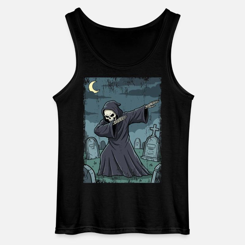 Grim Reaper im nächtlichen Friedhof - Gildan Männer Tank Top - Schwarz
