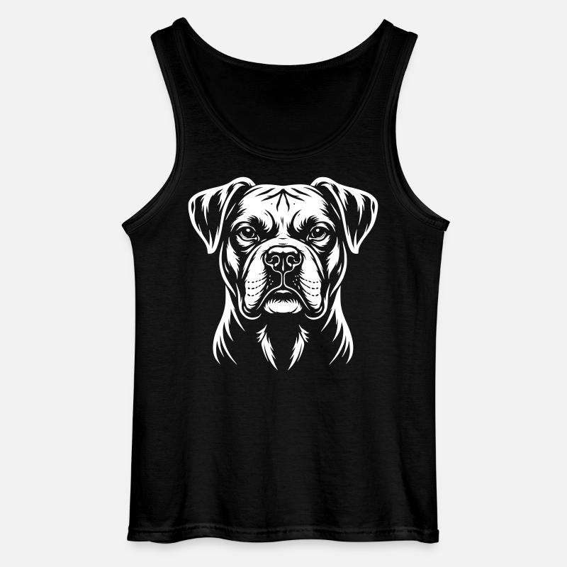 Boxer Kopf - Gildan Männer Tank Top - Schwarz