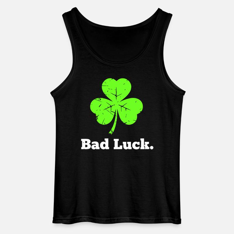 Bad Luck Kleeblatt Lustig - Gildan Männer Tank Top - Schwarz