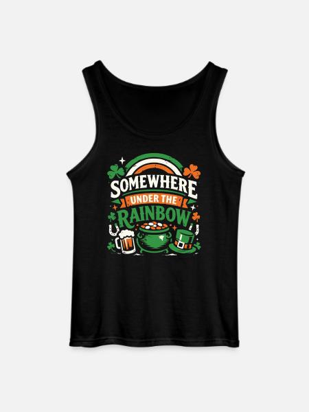 Under The Rainbow | St. Patrick's Day - Gildan Men’s Tank Top - black