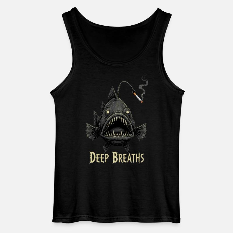 Tief durchatmen Zigarette Anglerfisch - Gildan Männer Tank Top - Schwarz