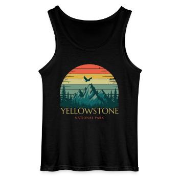 Yellowstone National Park - Gildan Men’s Tank Top - black - Front - AI Model Male 185 dark (185cm)