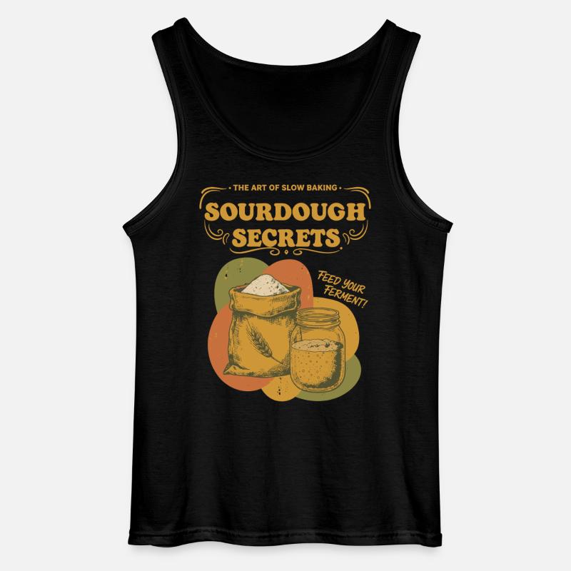 Sourdough Secrets Bread Baking Starter Baker - Gildan Men’s Tank Top - black