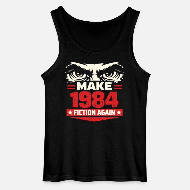 Make 1984 Fiction Again - Gildan Männer Tank Top - Schwarz