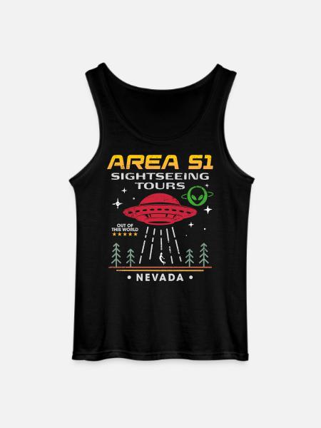 Area 51 Sightseeing Tours - Gildan Men’s Tank Top - black