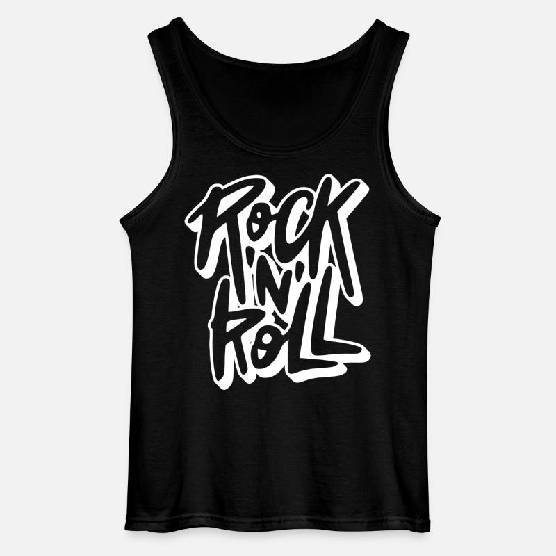 Rock 'n' Roll Graffiti-Text - Gildan Männer Tank Top - Schwarz