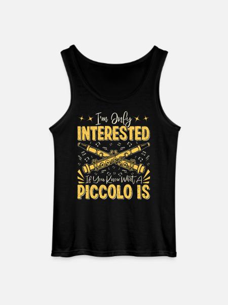 Piccoloist Marching Band Instrument Musician - Gildan Men’s Tank Top - black