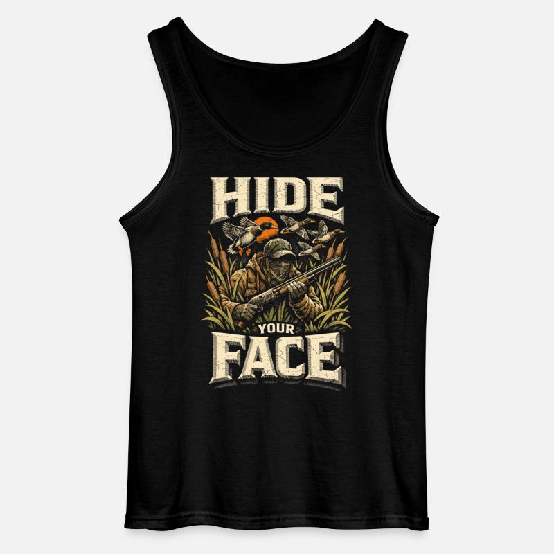 Duck Hunt Hide Your Face - Gildan Men’s Tank Top - black