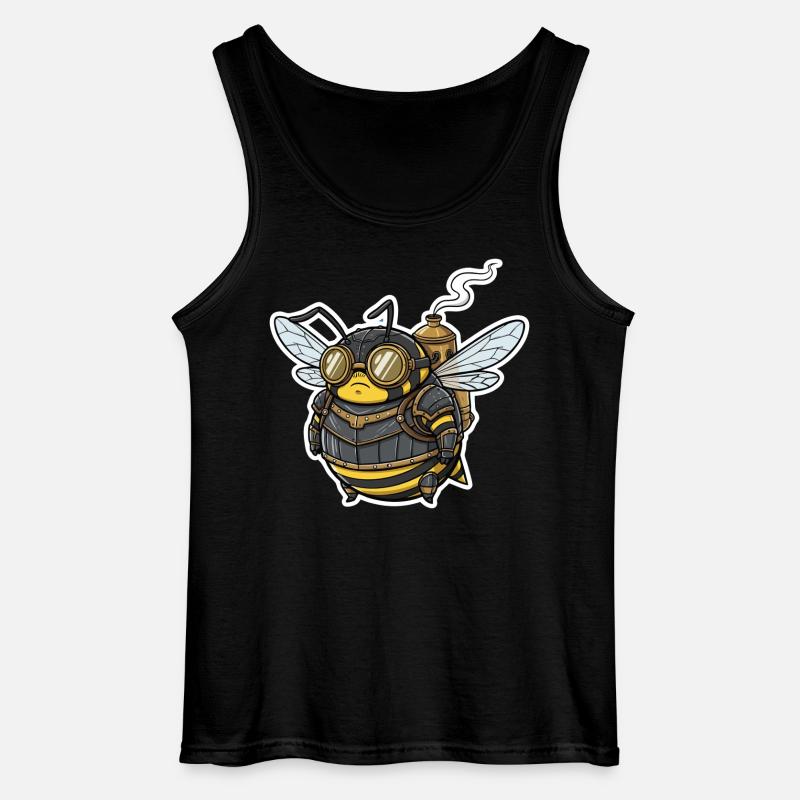 Steampunk Worker Bee Gepanzerte Brille - Gildan Männer Tank Top - Schwarz