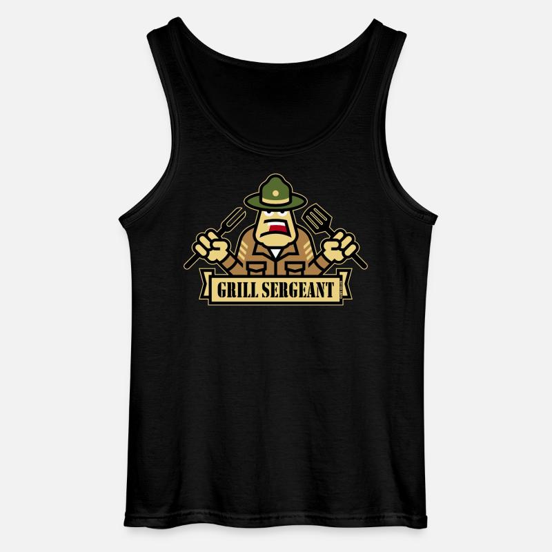 Grillsergeant (Grillning / BBQ / Grill / Utl) - Gildan tanktopp herr - svart