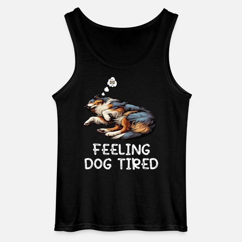 Feeling Dog Tired Australian Shepherd Aussiehalter - Gildan Männer Tank Top - Schwarz