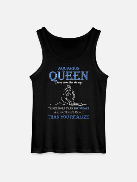 Aquarius Queen Zodiac Aquarius - Gildan Men’s Tank Top - black
