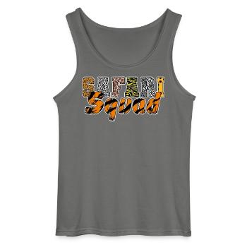 Animals Zoo Party Jungle Zoo Birthday Safari Squad - Gildan Men’s Tank Top - charcoal grey - Front - AI Model Male 185 dark (185cm)