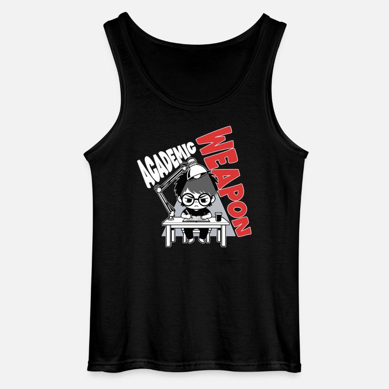 Student Academic Weapon Revisions Manga - Gildan Männer Tank Top - Schwarz