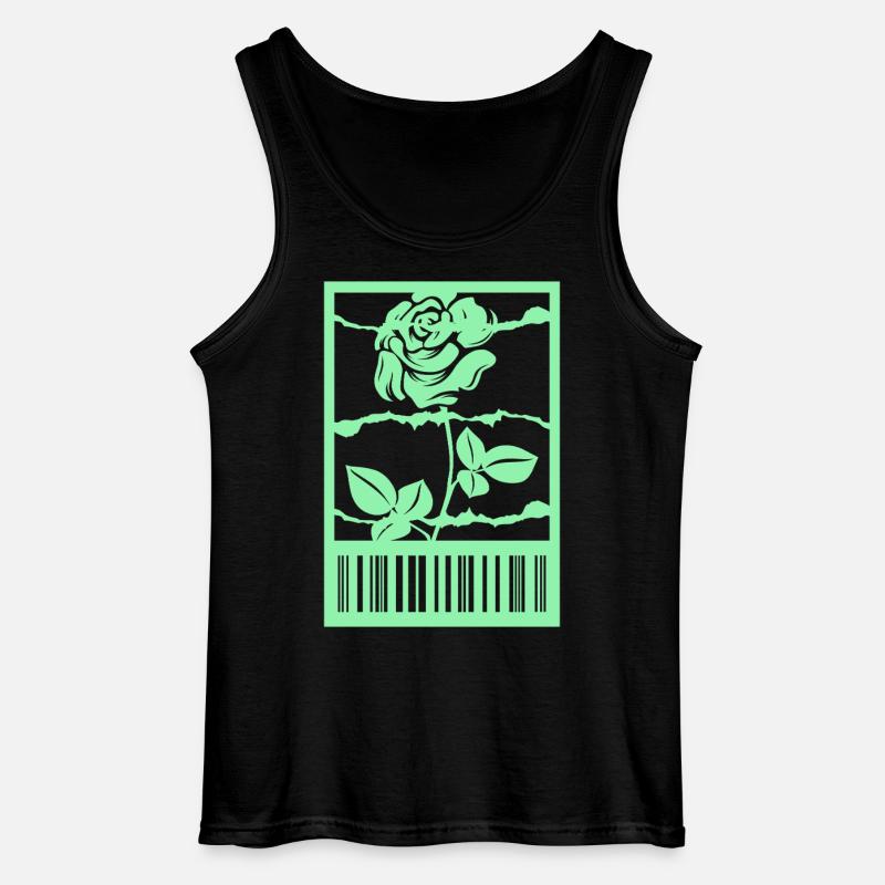 Gothic Rose Stacheldraht Strichcode Urban Style - Gildan Männer Tank Top - Schwarz
