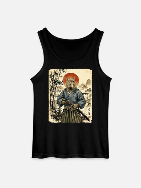 Samurai, Capybara, Japanische Kunst, Anime - Gildan Männer Tank Top - Schwarz