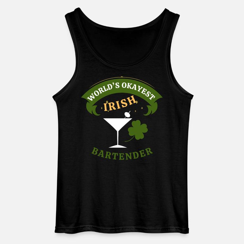 Irish Bartender - the okayest Irish Bartender - Gildan Men’s Tank Top - black