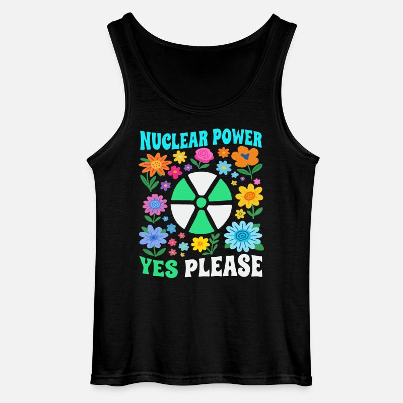 Atomkraft ja bitte mit Blumen - Gildan Männer Tank Top - Schwarz
