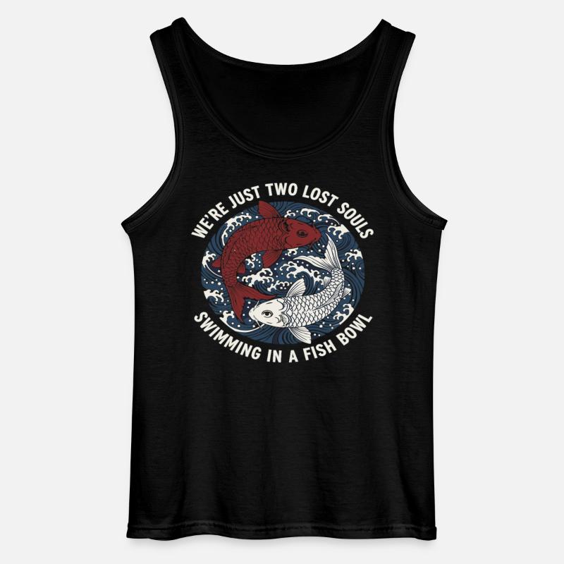 Koi Fish Japan Tatovering Udtryk - Gildan tanktop til mænd - sort