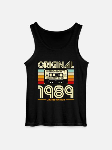 1989 Limited Edition Retro-Kassette - Gildan Männer Tank Top - Schwarz