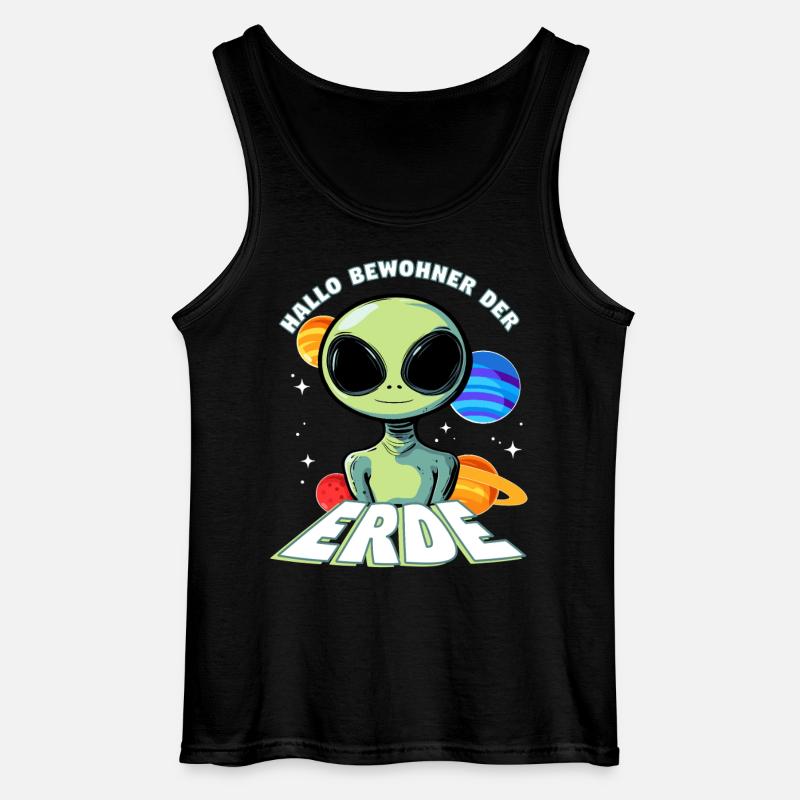 Hallo Bewohner der Erde Alien - Gildan Männer Tank Top - Schwarz