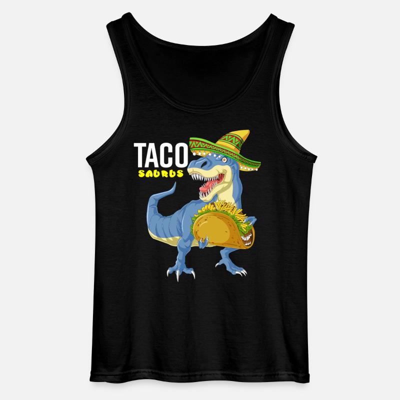 Tacosaurus Cinco De Mayo Hemd - Gildan Männer Tank Top - Schwarz