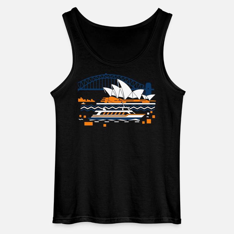 Sydney Opera Harbour Bridge Skyline - Gildan Männer Tank Top - Schwarz