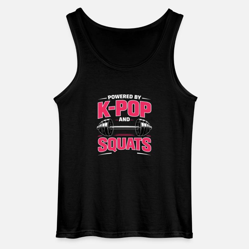 Powered By K Pop And Squats - Gildan Männer Tank Top - Schwarz