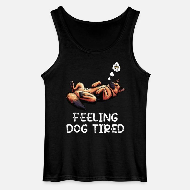 Feeling Dog Tired Deutscher Schäferhund  - Gildan Männer Tank Top - Schwarz