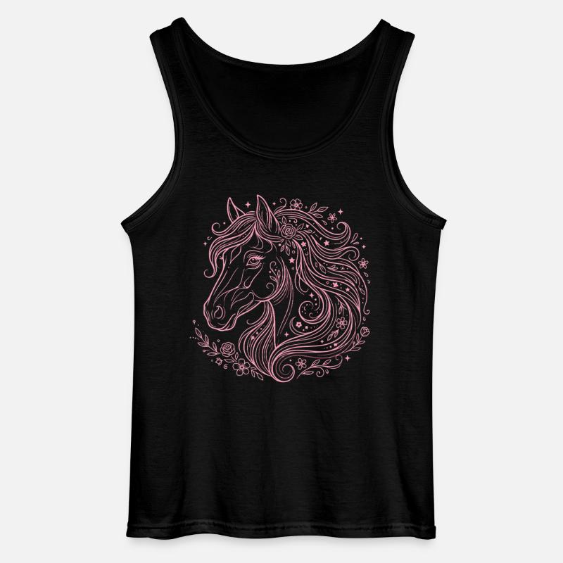 Pferdekopf Pferd Reiten - Gildan Männer Tank Top - Schwarz