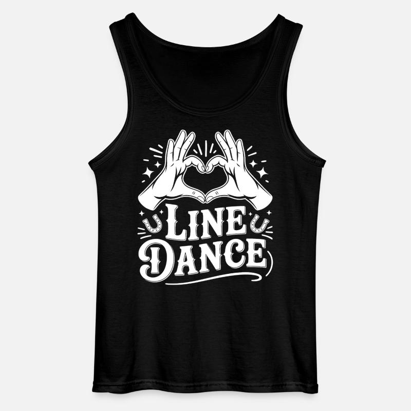 Line Dance Herzzeichen - Gildan Männer Tank Top - Schwarz