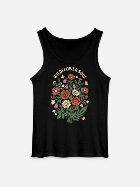 Wildflower Soul Blumenstrauß-Design - Gildan Männer Tank Top - Schwarz