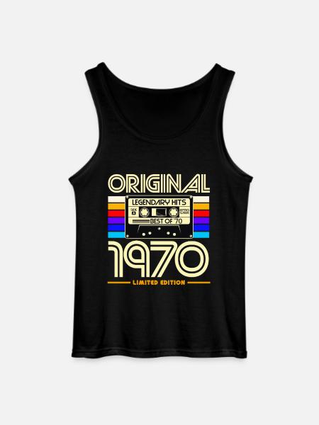 Original 1970's Cassette Retro Edition - Gildan Men’s Tank Top - black
