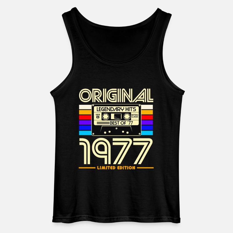 Originale Retro-Kassette von 1977 - Gildan Männer Tank Top - Schwarz
