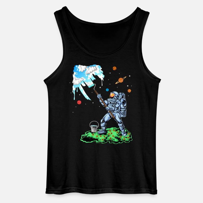 Astronauten-Mal-Raumhemd - Gildan Männer Tank Top - Schwarz