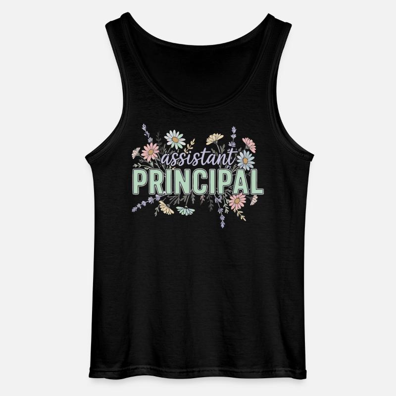 Konrektor Assistant Principal Blumen - Gildan Männer Tank Top - Schwarz