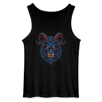 Tête de démon bleue avec des cornes - Débardeur Gildan Homme - noir - Devant - AI Model Male 185 dark (185cm)