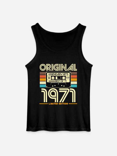 Originale limitierte Retro-Kassette von 1971 - Gildan Männer Tank Top - Schwarz