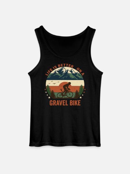 Livet er bedre gruscykel Cykelnatur - Gildan tanktop til mænd - sort